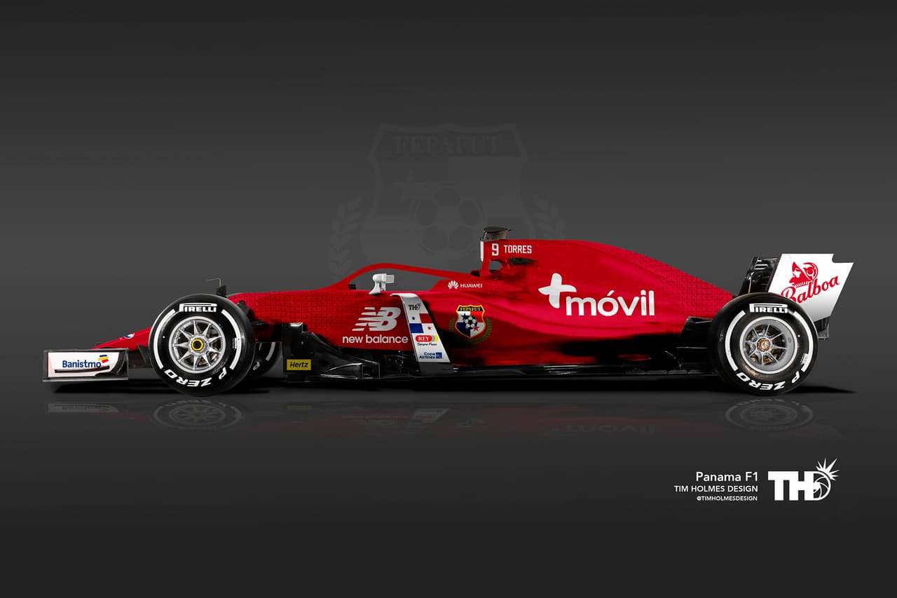 <b>Panamá</b>
<br>El monoplaza va en color rojo, con la bandera de Panamá y su federación de fútbol impreso de lado izquierdo de la carrocería.
<br>Jugador: N° 9 Gabriel Torres (delantero)