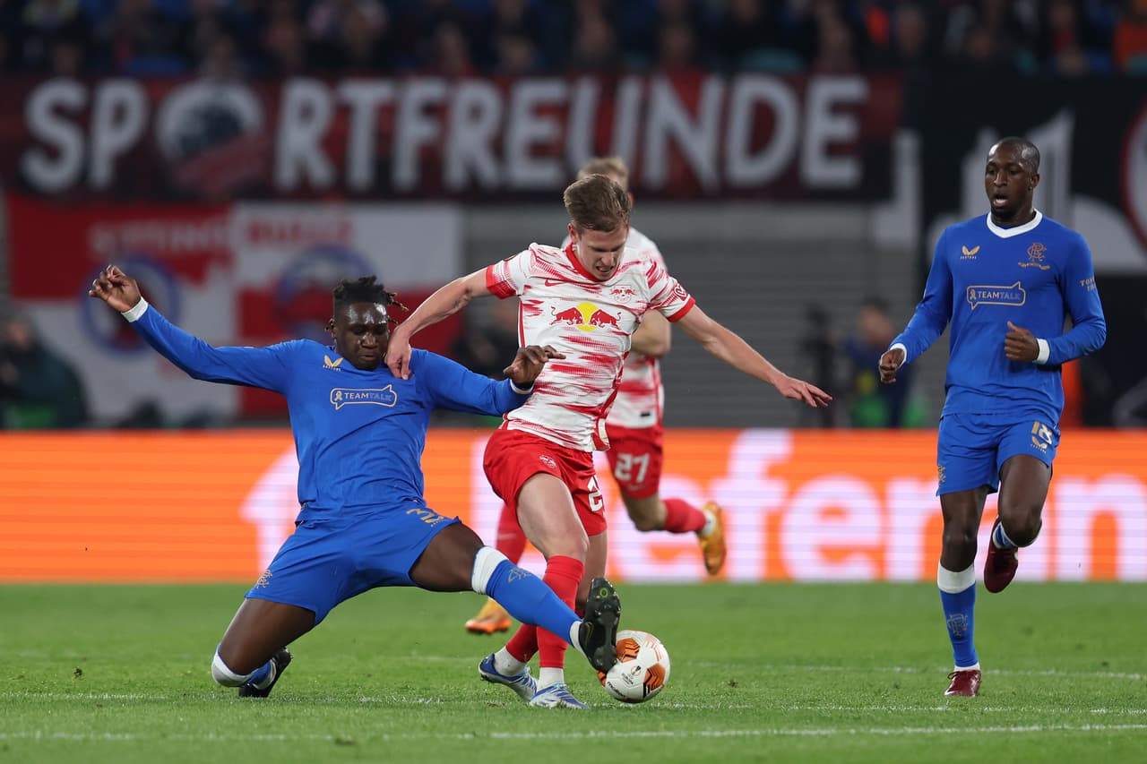 RB Leipzig se llevó una mínima ventaja ante Rangers en la Ida de la Semifinal de la UEFA Europa League.