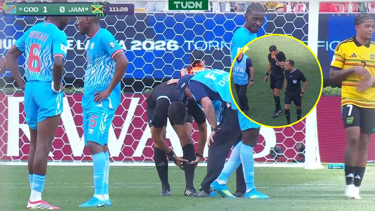 ¡Momento insólito! Árbitro del Congo vs Jamaica no puede terminar el partido por lesión