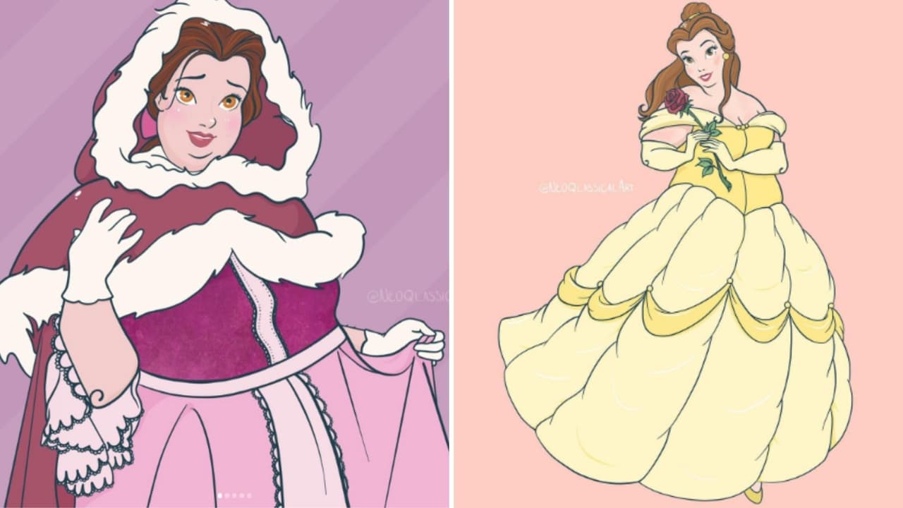 Princesas Disney si fueran 'plus size' o talla grande: ilustraciones de Crystal Water (Neoqlassical Art)