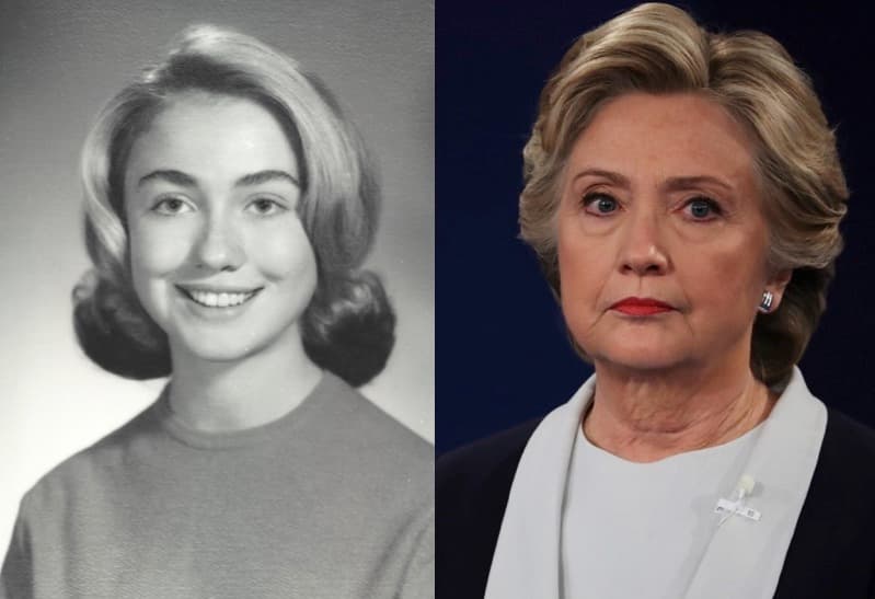 La candidata demócrata a la presidencia, Hillary Clinton, en 1965 cuando estudiaba en el Maine South High School en Illinois. Ya entonces fue vicepresidenta de su clase.
