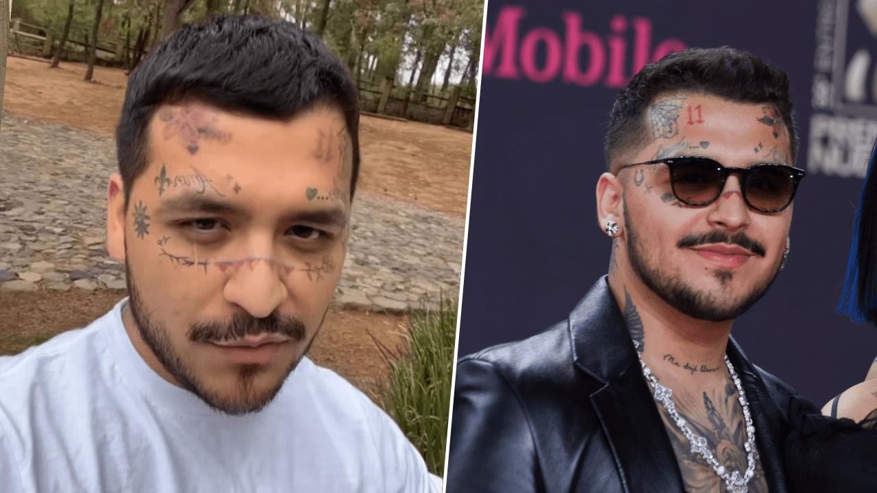 Christian Nodal ya ha borrado parte de sus tatuajes y así se ve