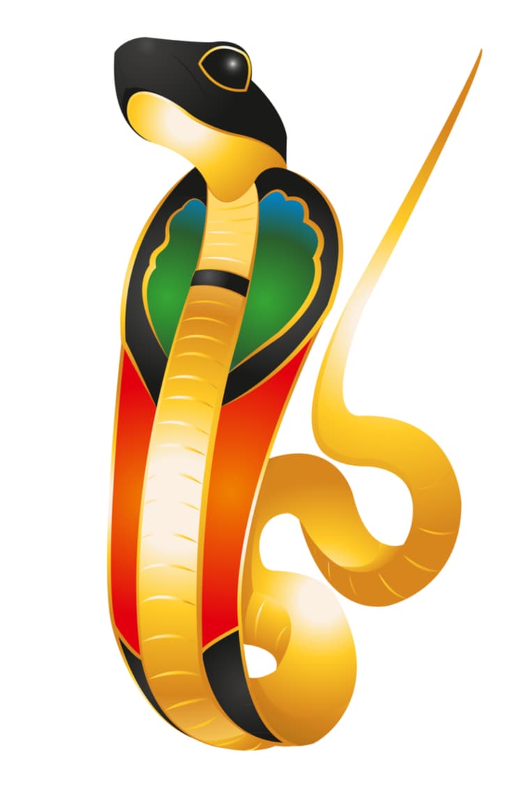 El Uraeus es una figura como ésta, representada como una cobra, en honor a la diosa Uadyet. Las cobras y serpientes en general eran símbolo de resurrección y también usadas como amuleto de protección, no sólo en vida física sino en el inframundo.