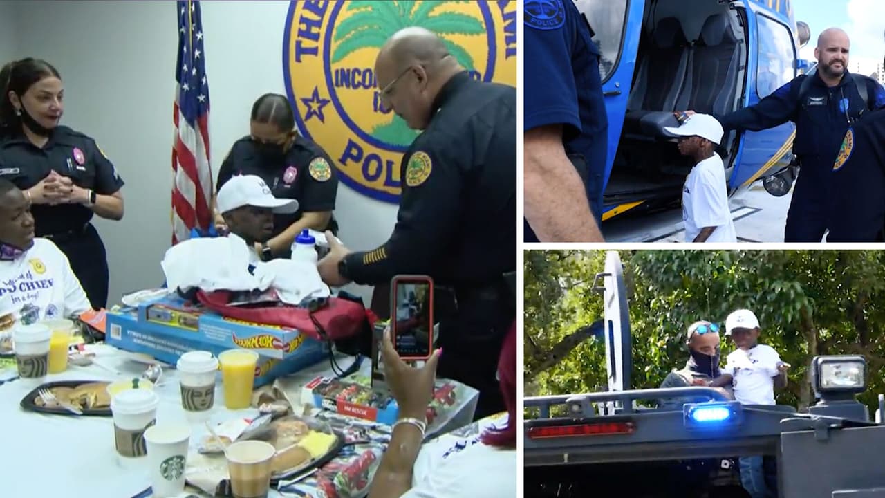 Policía de Miami invita a niño de 5 años a ser el nuevo jefe del Departamento tras perder a su mamá en incendio