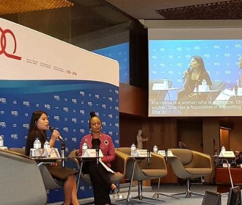 En su perfil de Instagram, la protagonista de 'Roma' compartió una serie de imágenes de su participación como oradora de las trabajadoras del hogar ante la Organización Internacional del Trabajo (OIT) en Ginebra, Suiza.