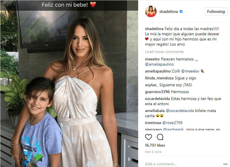 Shannon de Lima celebró el Día de las Madres en 2016, donde escribió en Instagram: "¡Feliz día a todas las madres! La mía, la mejor que alguien puede desear ❤️️ ¡Y aquí con mi hijo hermoso que es mi mejor regalo! Los amo".