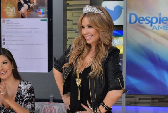 Thalía reveló que su hija Sabrina de 7 años de edad compuso una de las canciones que aparecerá en su próximo disco.