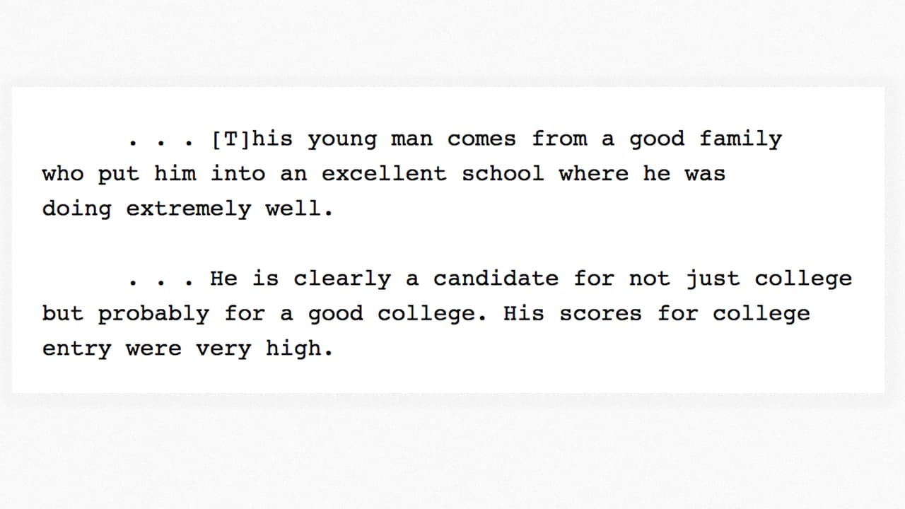 Captura de pantalla de 
<a href="https://law.justia.com/cases/new-jersey/appellate-division-unpublished/2019/a0223-18.html" target="_blank">un documento con la apelación de los fiscales</a> de Nueva Jersey en el caso. Muestra la transcripción de las palabras del juez, en las que asegura que el adolescente acusado viene de una "buena familia" y es un candidato para ingresar en una buena universidad.