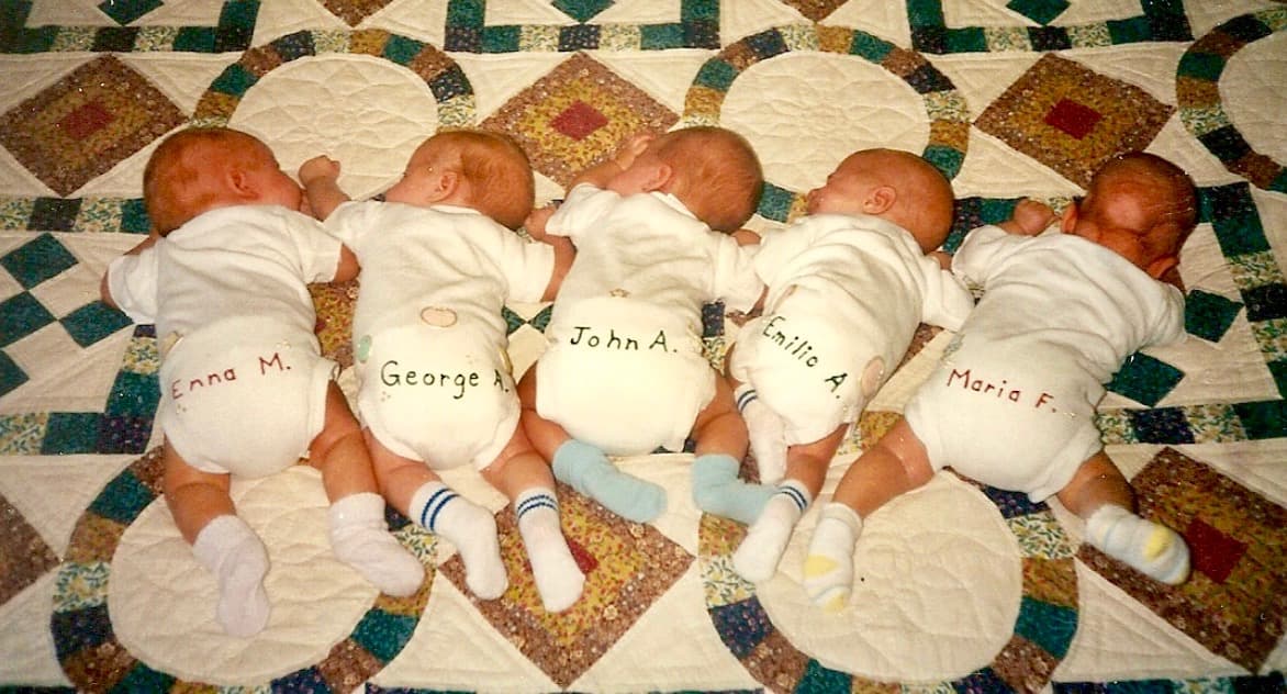 The firstborn was Enna, quickly followed by George, John, Emilio and María.