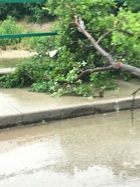 Mucha agua acumulada por las fuertes lluvias en algunos sectores.