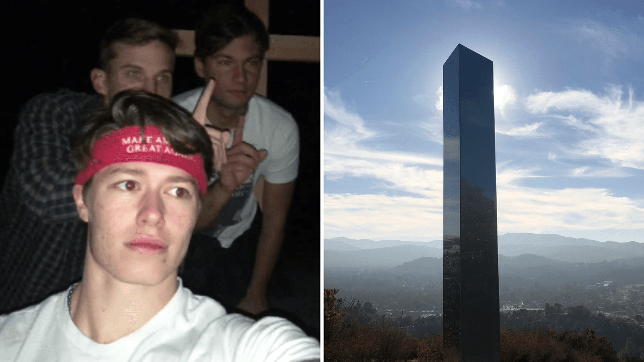 “No queremos ilegales de México o del espacio”: simpatizantes de Trump derriban monolito de California