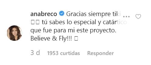 Fue entoces que Ana Brenda respondió a la mención de Iván Sánchez, con lo que también dejó claro que este proyecto significó una catársis para ella.