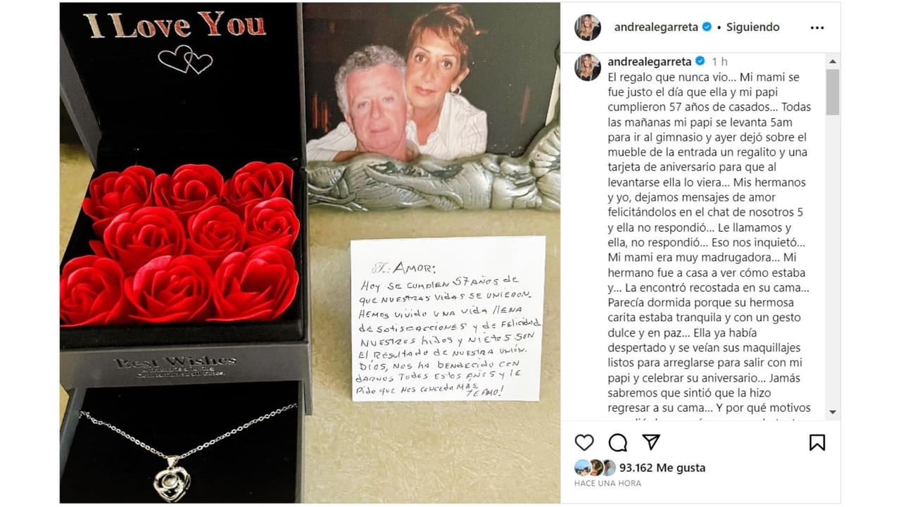 Andrea Legarreta explicó cómo encontraron sin vida a su mamá.