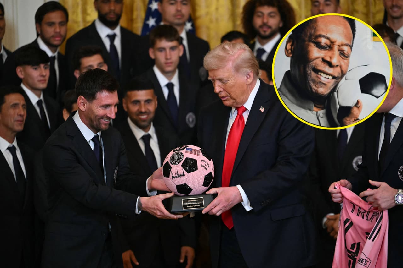 Donald Trump sorprende al preguntar quién es mejor entre Messi y Pelé en la Casa Blanca