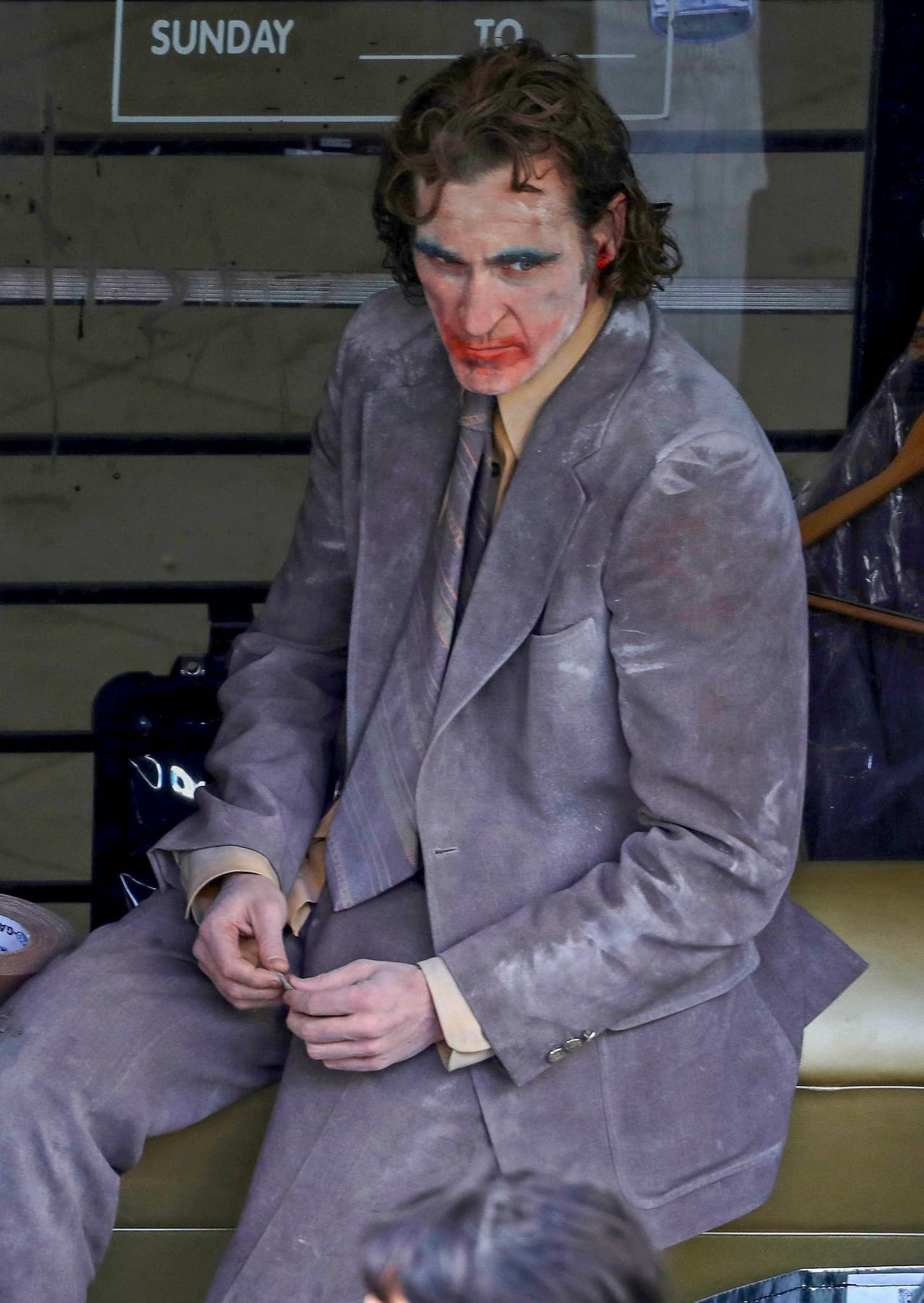 Joaquin Phoenix en el set de grabación de 'Joker: Folie à Deux'.
