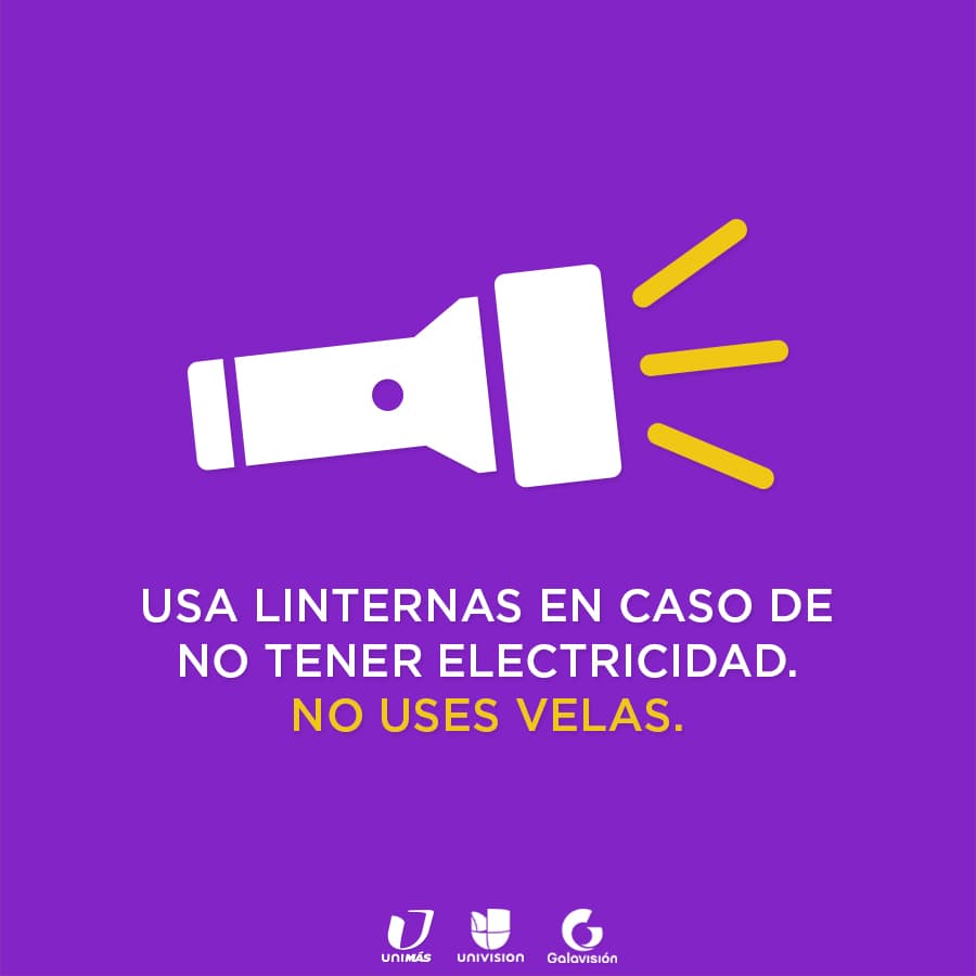 El uso de linternas es más seguro para tu familia, las velas pueden provocar incendios o accidentes lamentables.