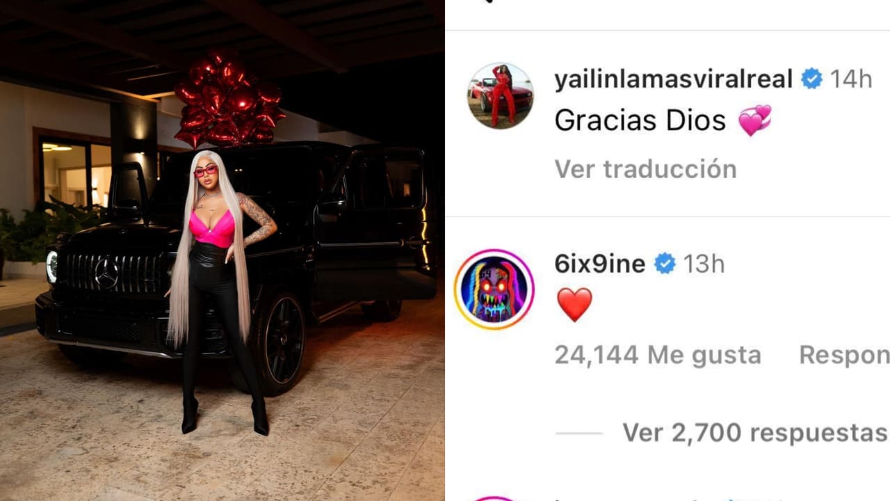 Este fue el mensaje que Tekashi le dejó a Yailin en una publicación en la que ella presume una lujosa camioneta.