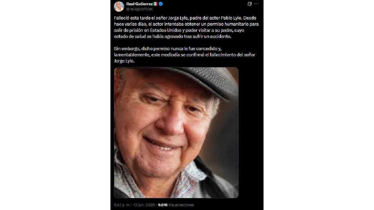 El periodista Raúl Gutiérrez dio la noticia a través de redes.