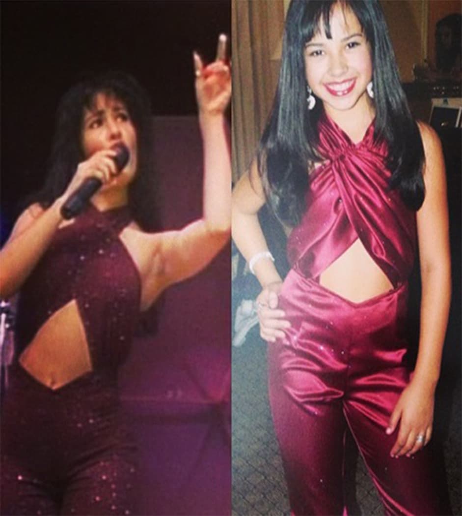 Antes de ser famosa, Becky G se volvía loca con el traje hecho a su medida, como el que utilizó Selena durante su último concierto. Esta foto la compartió en redes sociales con mucho orgullo.