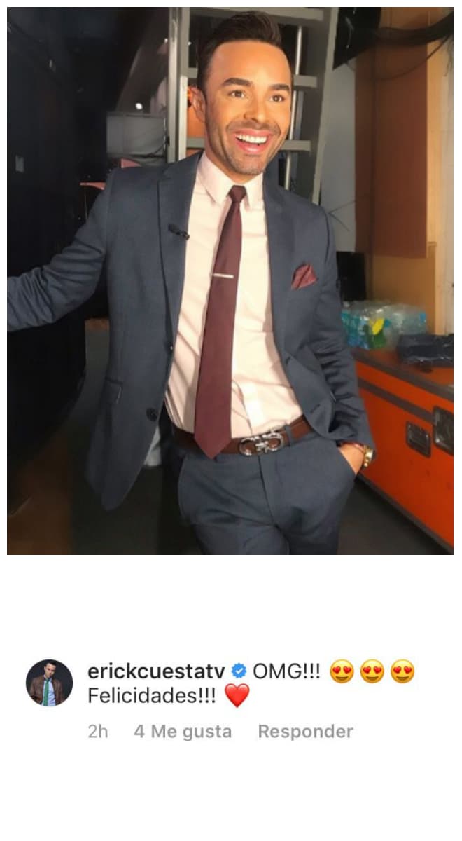 Erick Cuesta también le deseó felicidad y quedó impresionado con el anillo.