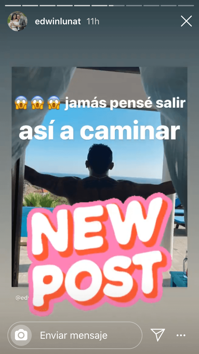 En sus historias de Instagram compartió la misma imagen y agregó:
<b> "Jamás pensé en salir a caminar así". </b>
<br>