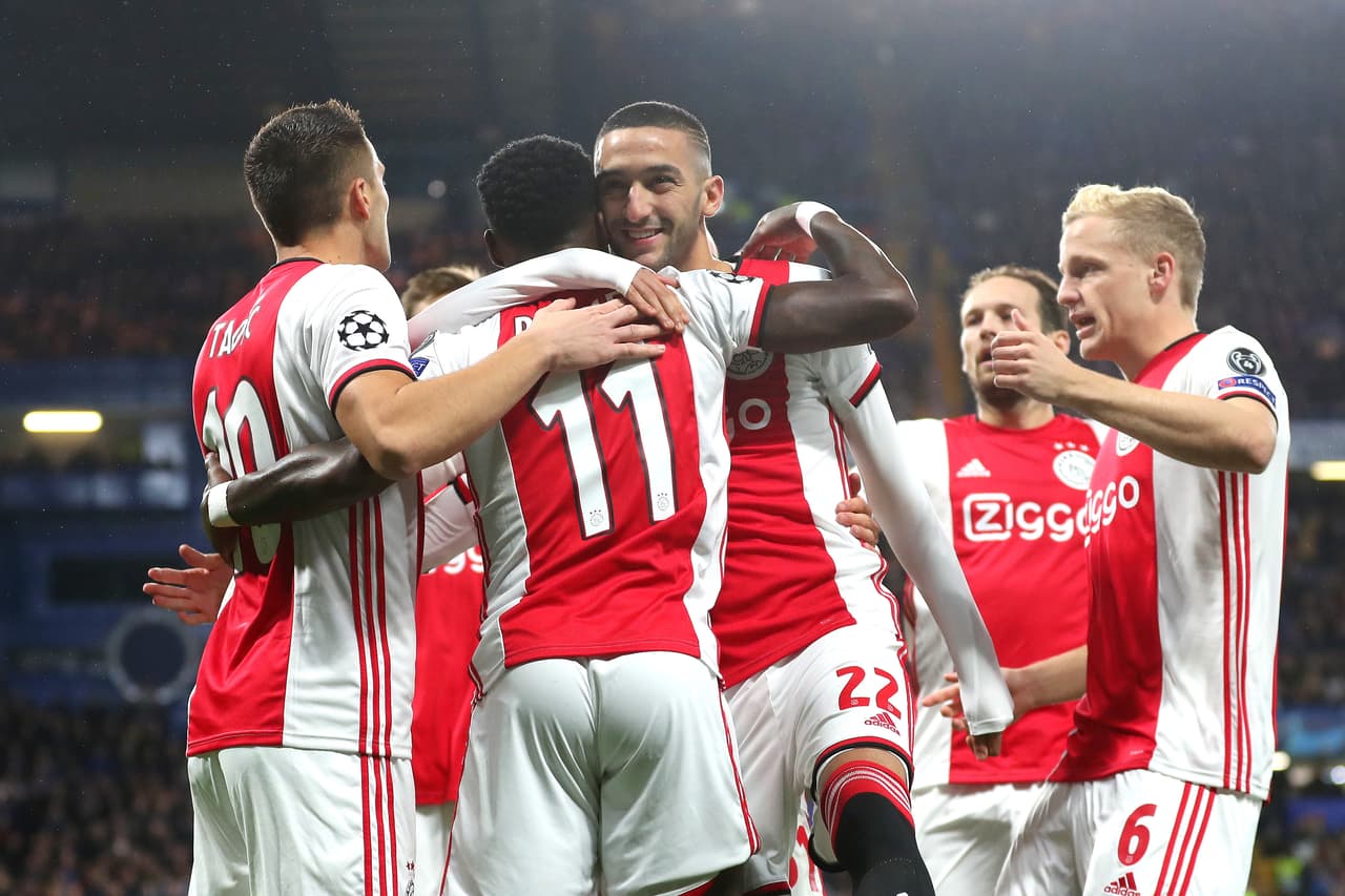 El Ajax celebrando un gol.