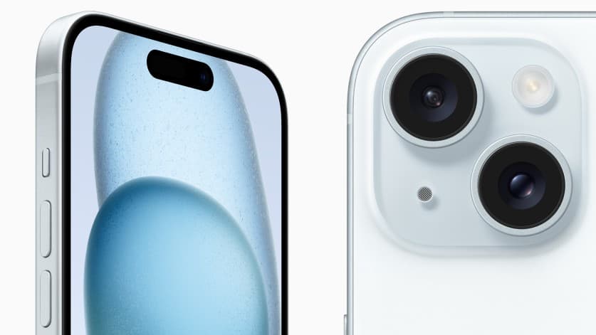 El iPhone 15 y el iPhone 15 Plus presentan un nuevo borde contorneado y un vidrio trasero duradero y de color.