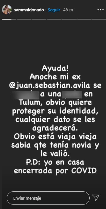 La artista publicó mensajes en los que ventiló su vida sentimental y utilizó palabras altisonantes para referirse a las acciones de su ahora expareja.
<br>