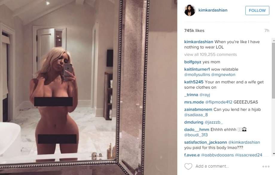 El cuerpo desnudo de Kim Kardashian es un tema muy serio: su carrera se ha basado en ganar popularidad con el escándalo, el escándalo le ha dado miles de seguidores en redes sociales y las redes sociales le dan millones de dólares al año.