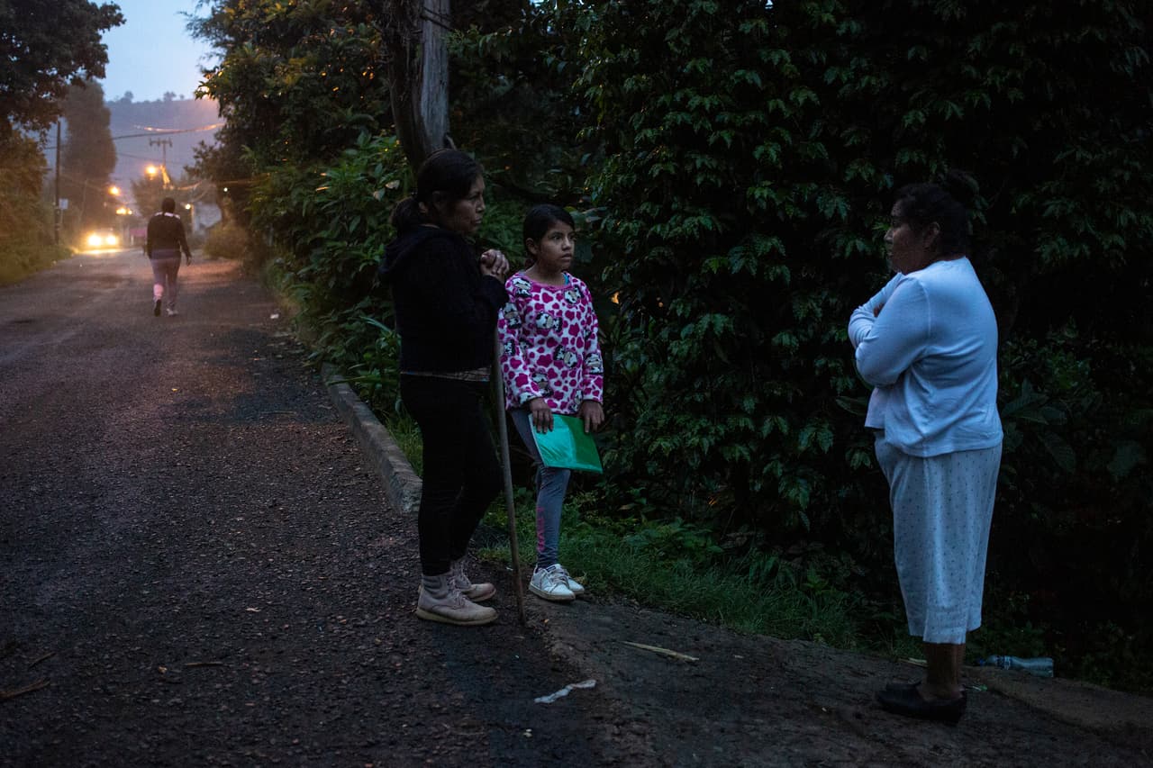 Elvira y su hija piden permiso a la madre de una compañera de
<a href="https://www.univision.com/temas/educacion">escuela</a> para tomar clases en línea en su casa ya que su televisor no tiene señal para ver las lecciones transmitidas en cadena nacional. Según estadísticas oficiales,
<b>el 56% de los hogares mexicanos tiene acceso a Internet mientras que el 93% tiene televisión</b>. Sin embargo, en muchas zonas del país la señal no ha sido lo suficientemente buena para que los estudiantes puedan ver fácilmente las clases.