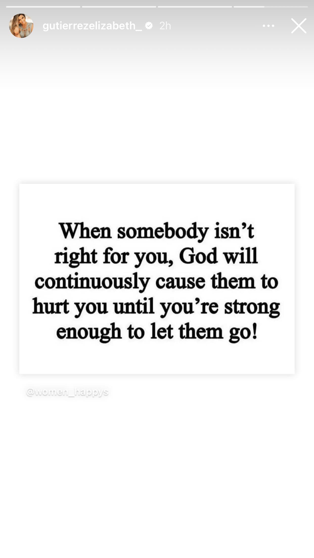 En este otro mensaje, la actriz aborda el tema de "cuando alguien no es adecuado para ti".