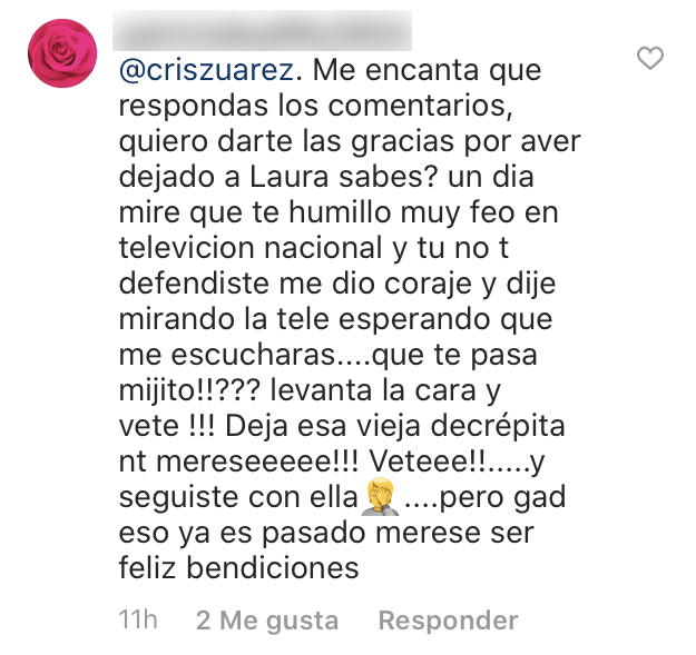 La usuaria externó que sintió "coraje" cuando Laura Bozzo supuestamente lo "humilló muy feo" en "televisión nacional" y deseó que "dejara a esa vieja decrépita".
<br>