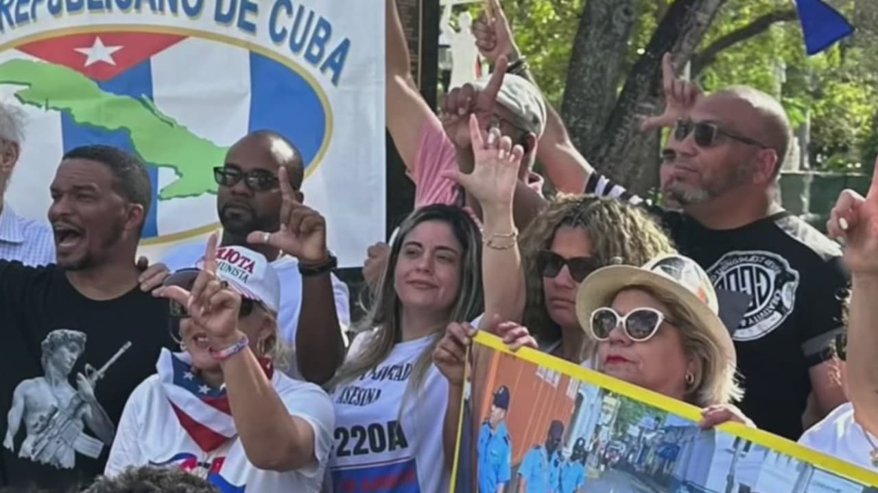 “Libertad para nuestros pueblos”: la petición de cubanos, nicaragüenses y venezolanos en Miami