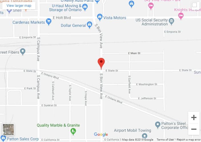 Localizado en el bloque 825 este de la calle State en Ontario, California.