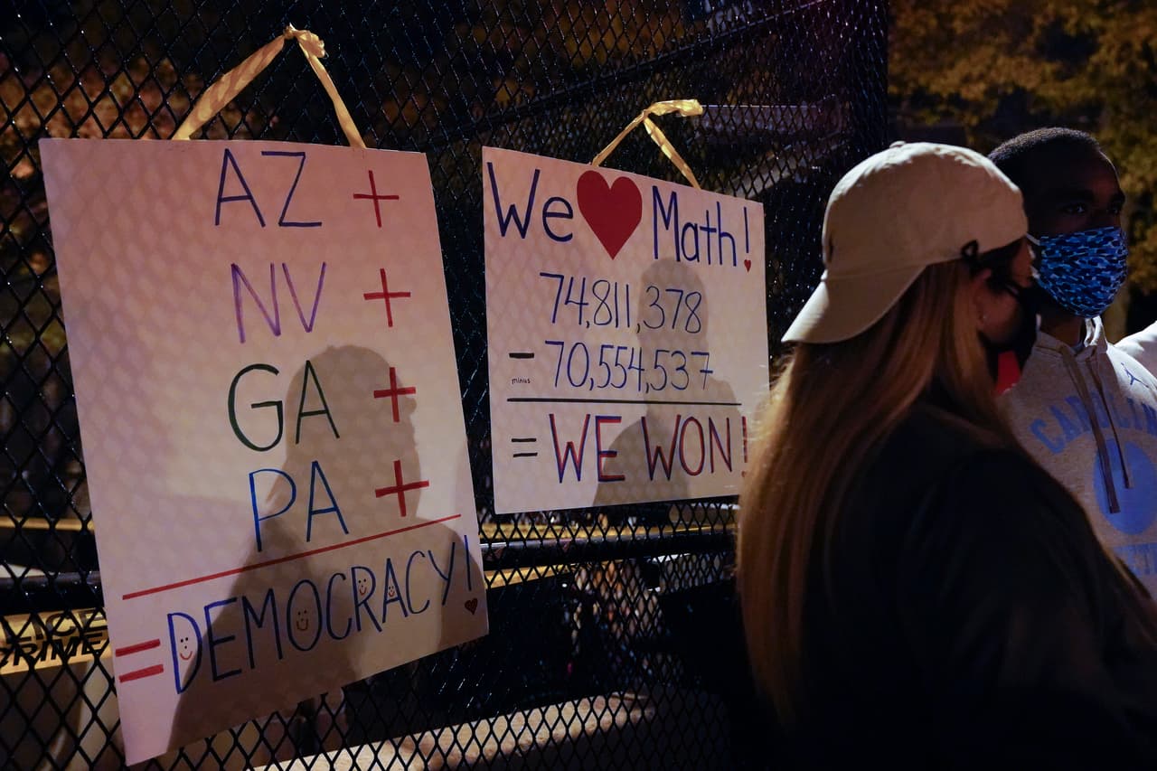 Los estados Arizona, Nevada, Georgia y Pensilvania cambiaron de rojo a azul otorgando un contundente triunfo al candidato demócrata y en Washington lo demostraron con matemáticas.