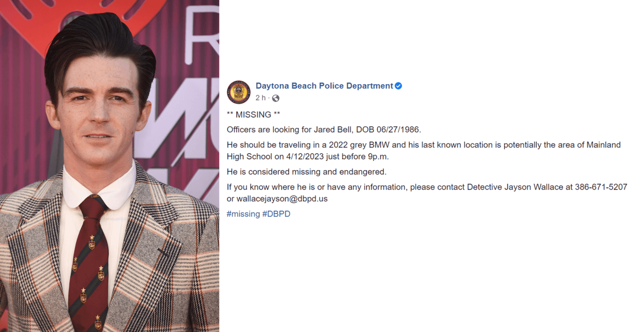 Drake Bell está desaparecido y "en peligro", informó la policía