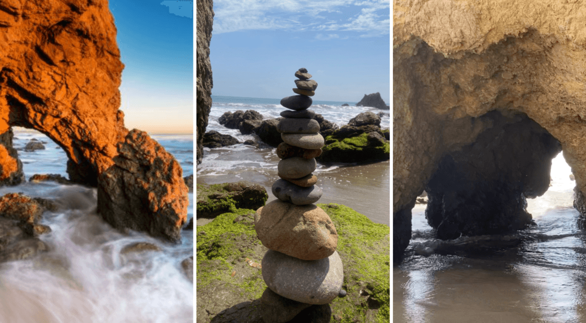 8. 
<b><a href="https://www.univision.com/local/los-angeles-kmex/el-matador-playa-california-fotos" target="_blank">El Matador Beach</a></b>: 
<br>Esta playa es considerada el tesoro turístico mejor guardado en la costa del sur de California. Si buscas disfrutar de una costa casi escondida, con cuevas al frente del mar y atardeceres épicos, entonces prepara tu cámara y planifica tu paseo.
<br>Dirección: 32350 Pacific Coast Hwy, Malibu, al sur de California.