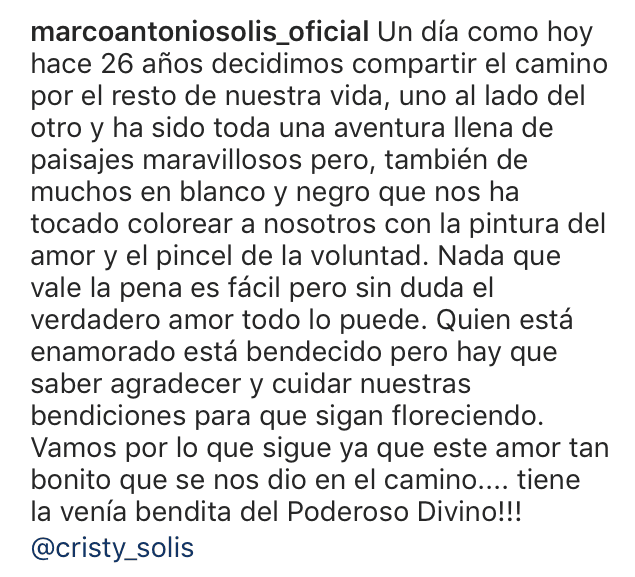 Además, le escribió un mensaje para agradecer por tantos años de amor.