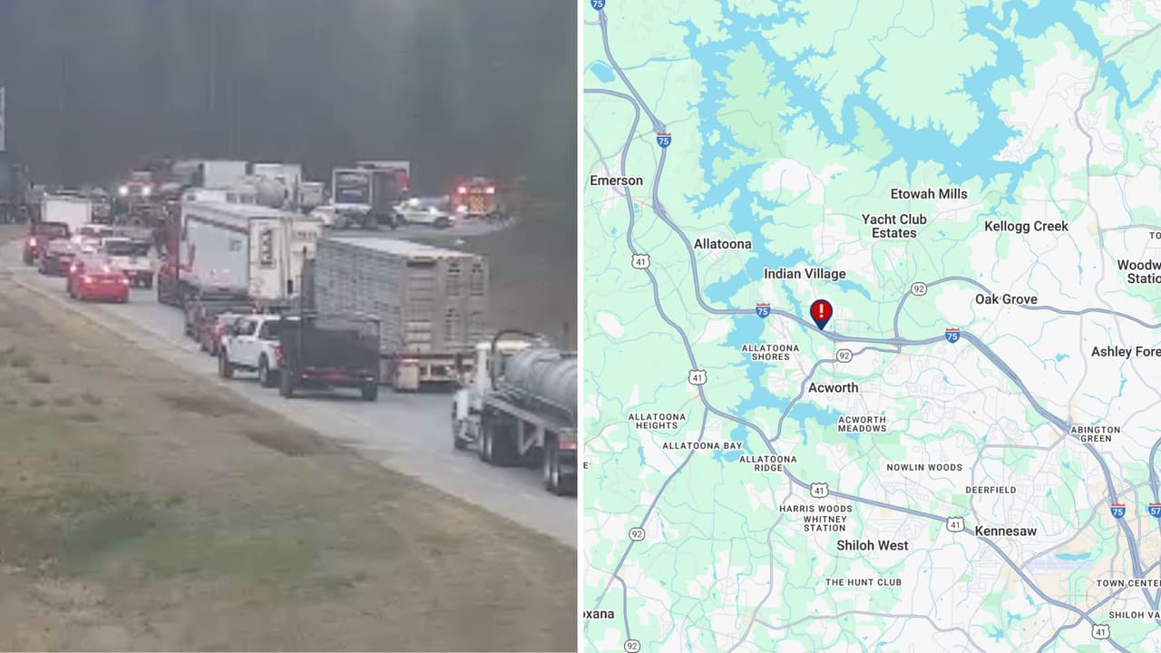 Choque de 6 vehículos cierra todos los carriles de la I-75 en dirección norte en el condado Bartow