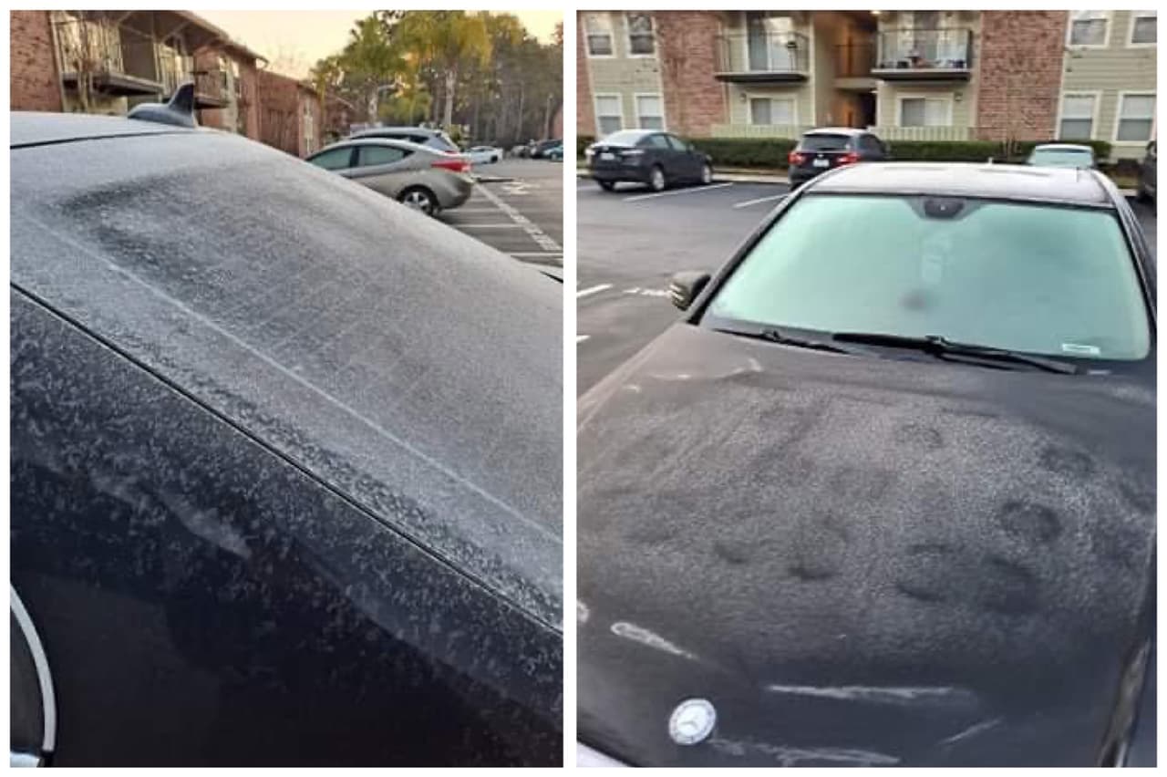 La madrugada fría de este jueves dejó escarcha y hielo en el sur de Florida