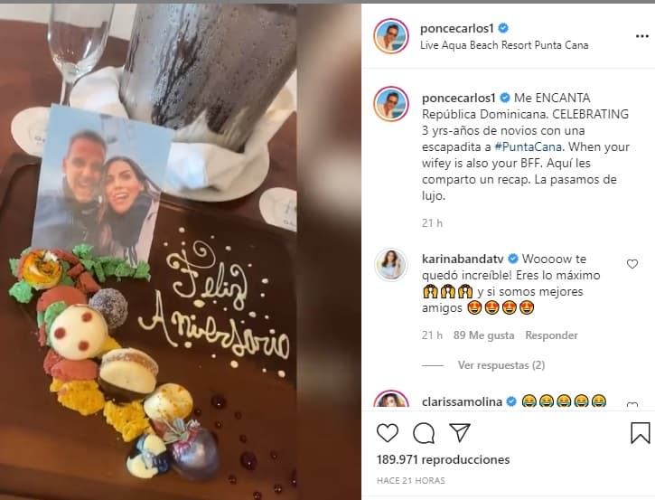 Durante su visita al Caribe, Carlos Ponce sorprendió a la periodista mexicana con un detalle en la habitación del exclusivo resort que los acogió en estos días de descanso.