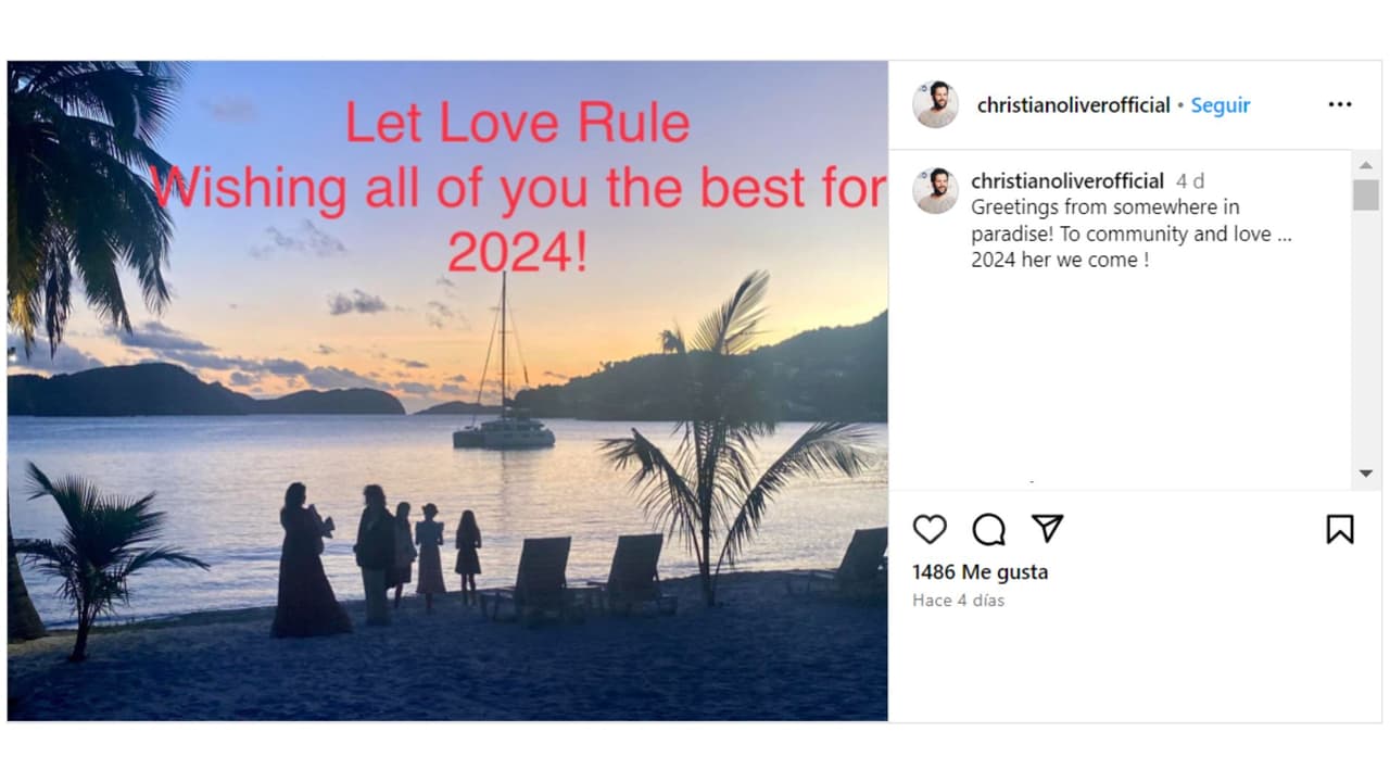 El actor Christian Oliver publicó esta fotografía días antes de su muerte.