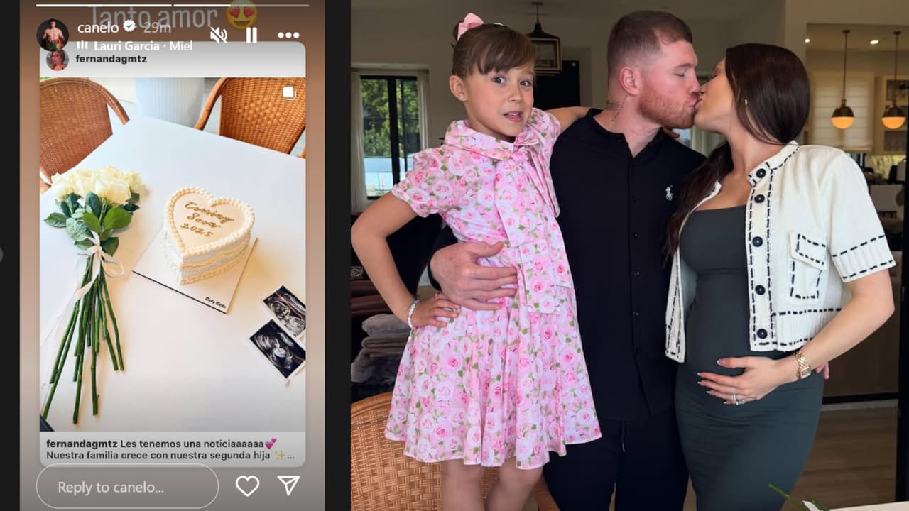'Canelo' reaccionó con el mensaje de "tanto amor" a la publicación que hizo su esposa dando a conocer que esperan la llegada de una nuevo miembro de la familia.