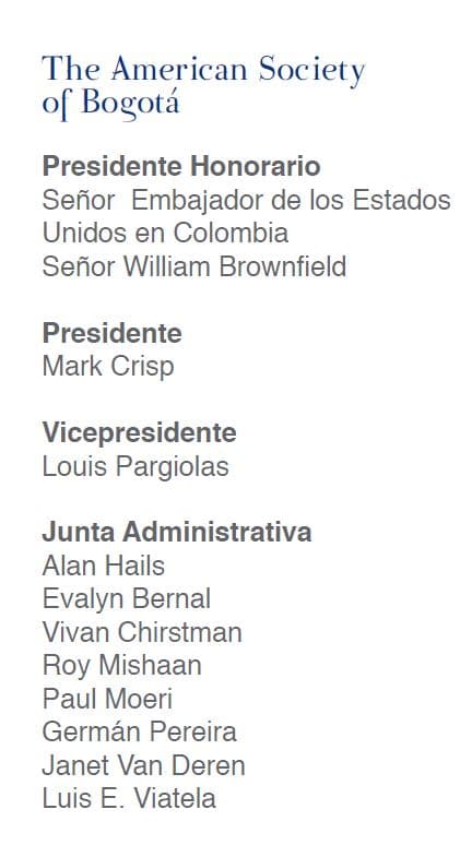 Directivos de The American Society of Bogota