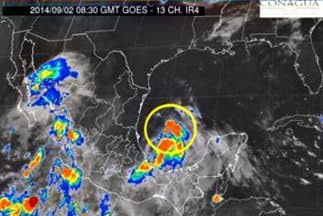 La tormenta Dolly tocaría tierra el martes por la noche. (Imagen tomada del sitio web de Conagua).