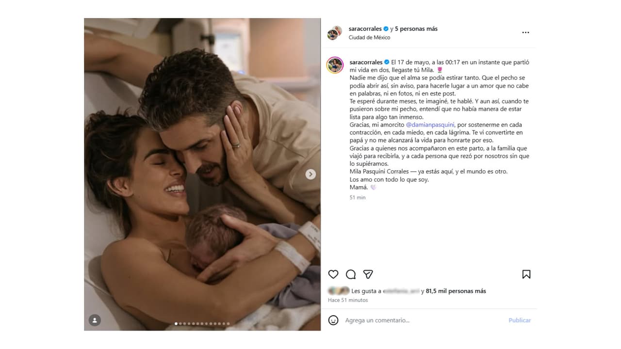 Sara Corrales ya es mamá.