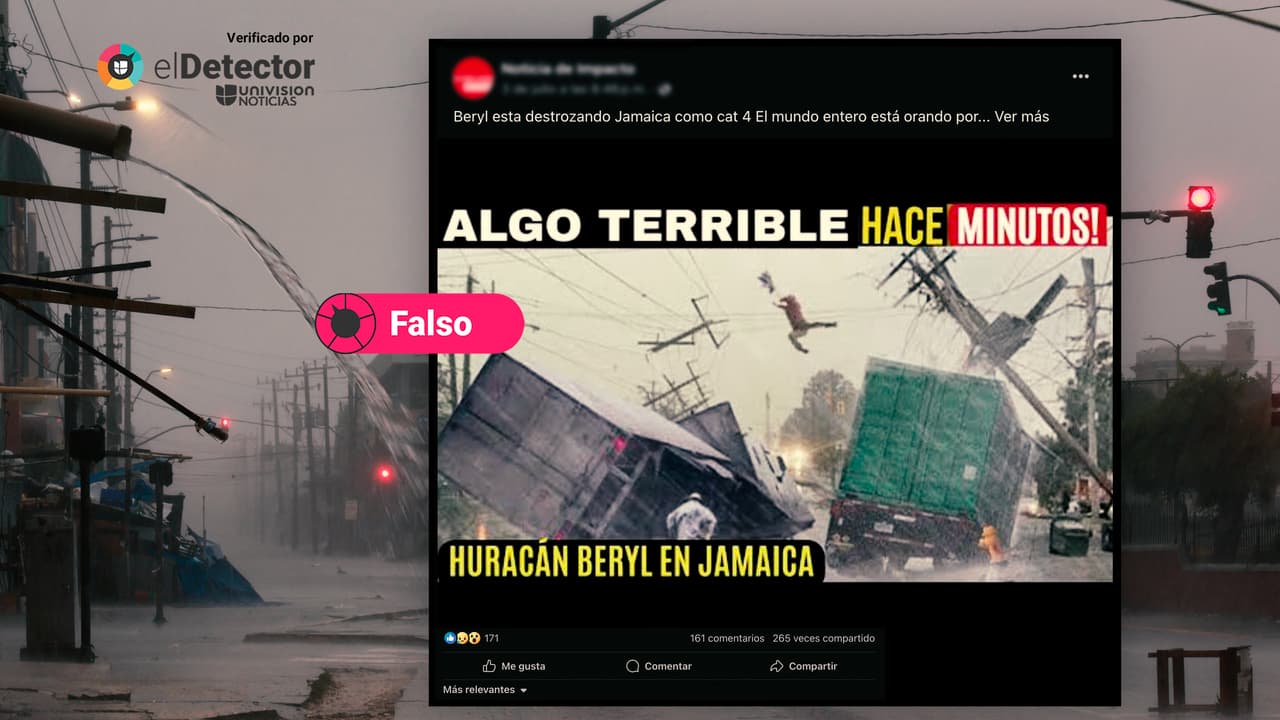 Es falso que esta sea una foto del paso del huracán Beryl por Jamaica, como afirman en redes 