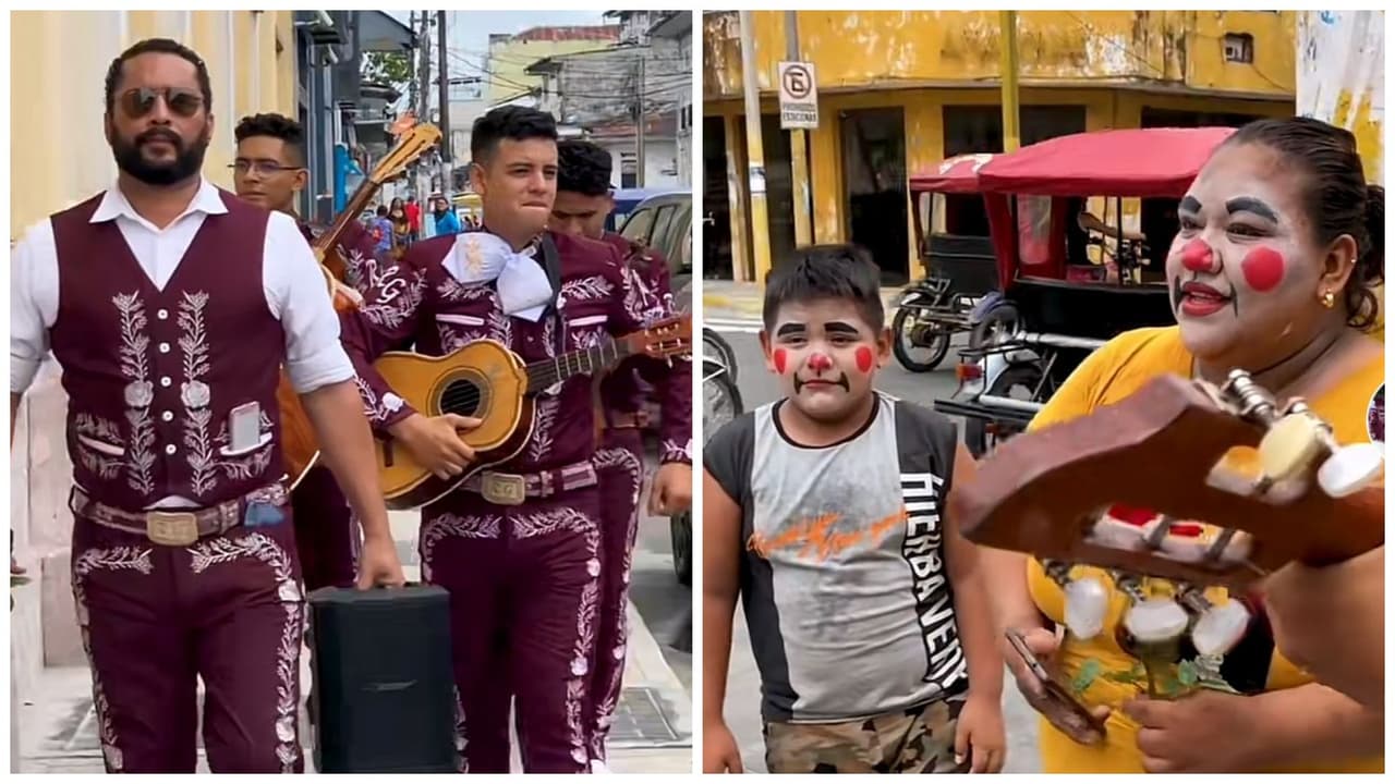 Payasita de crucero y su hijo reciben seranata con mariachi: su reacción hizo llorar a Internet