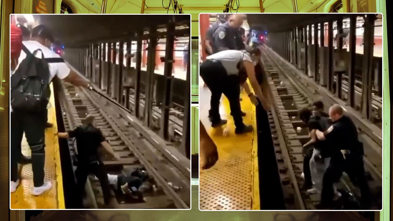 Así salvan la vida de un hombre que cayó en las vías del metro de Nueva York