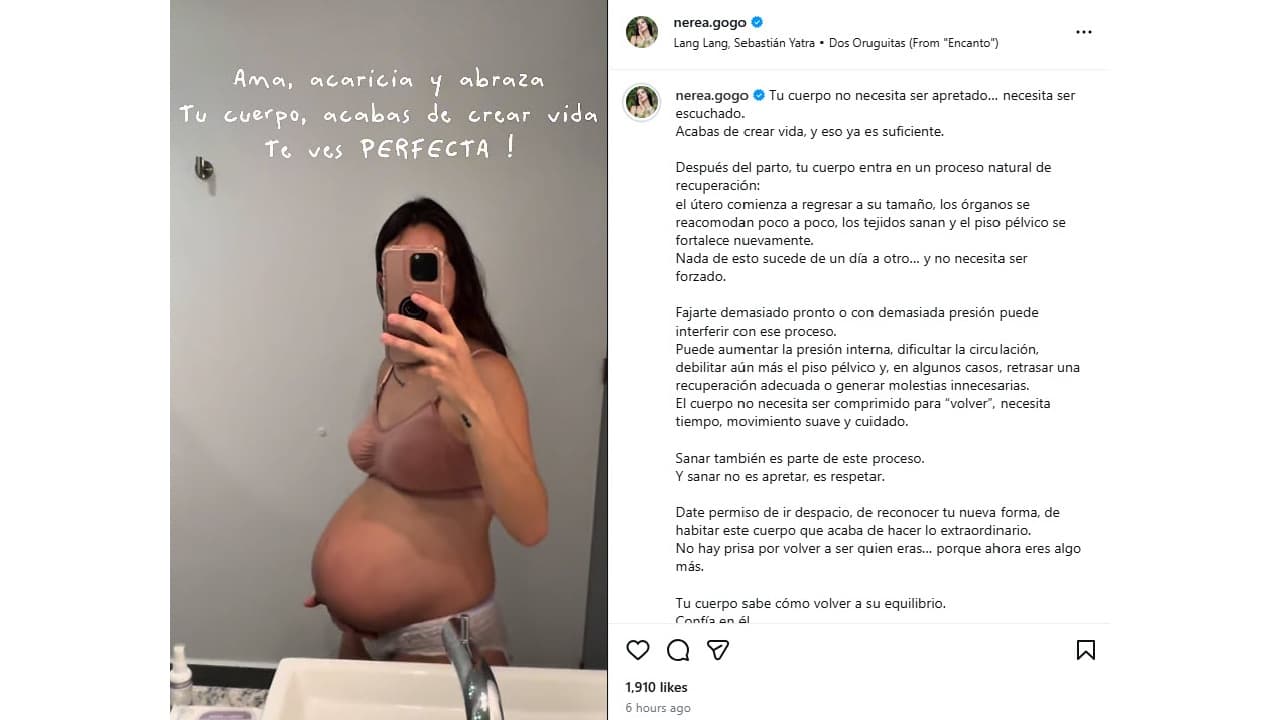 Nerea González explica lo que necesita el cuerpo tras un parto.
